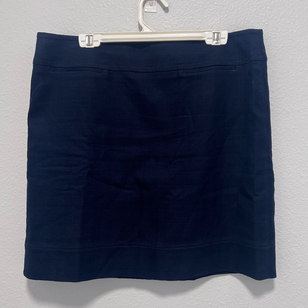 Talbots Navy Blue Plus Size Tweed Mini Skirt Size 14